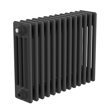 Keswick 450 x 605mm Horizontal Radiator Matt Black 4 Column