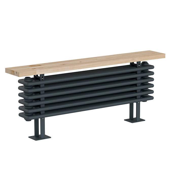 Keswick 480 x 1200mm Cast Iron Style 4 Column Anthracite Bench Radiator