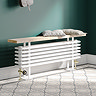 Keswick 480 x 1200mm Cast Iron Style 4 Column White Bench Radiator