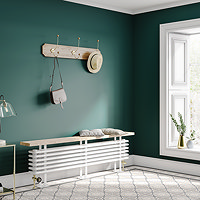 Keswick 480 x 1600mm Cast Iron Style 4 Column White Bench Radiator