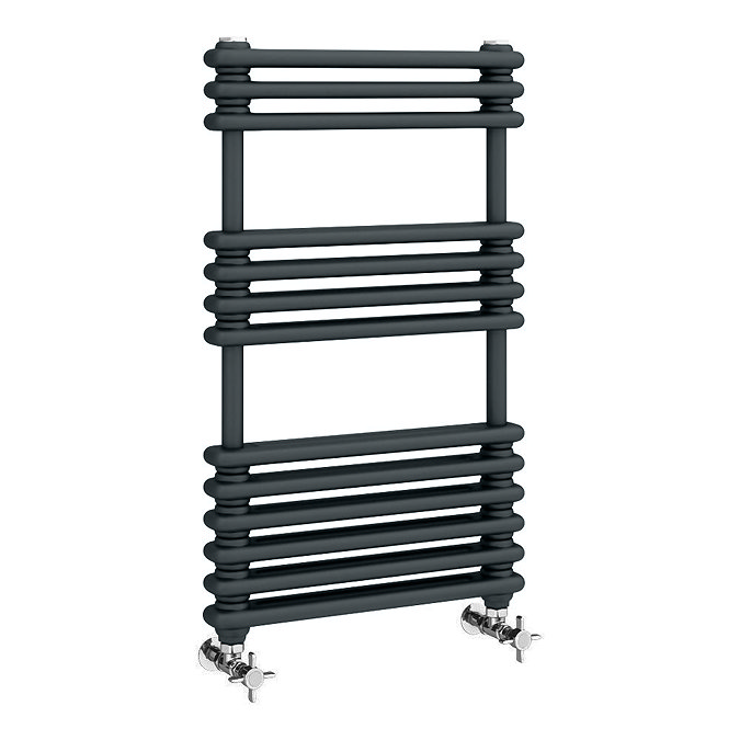 Keswick W500 x H832mm Vertical Cast Iron Style Traditional Anthracite Grey Towel Rail