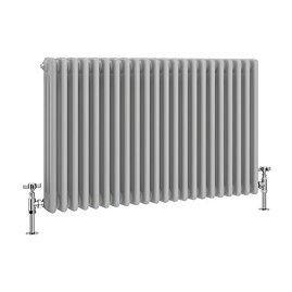 Keswick 600 x 1010mm Cast Iron Style Traditional 3 Column Industrial Silver Radiator