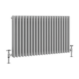 Keswick 600 x 1010mm Cast Iron Style Traditional 3 Column Industrial Silver Radiator