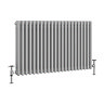 Keswick 600 x 1010mm Cast Iron Style Traditional 3 Column Industrial Silver Radiator