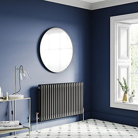 Keswick 600 x 1010mm Cast Iron Style Traditional 2 Column Matt Black Radiator