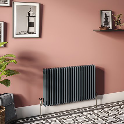 Keswick 600 x 1010mm Cast Iron Style Traditional 3 Column Anthracite Radiator