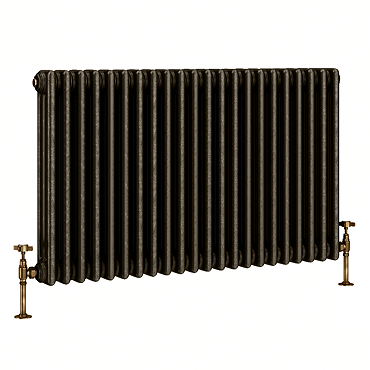 Keswick 600 x 1010mm Cast Iron Style Traditional 3 Column Antique Mottled Gold Radiator