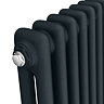 Keswick 600 x 1010mm Traditional Anthracite Electric Only 2 Column Radiator with Bluetooth Thermostatic Element