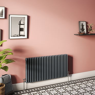 Keswick 600 x 1190mm Cast Iron Style Traditional 3 Column Anthracite Radiator