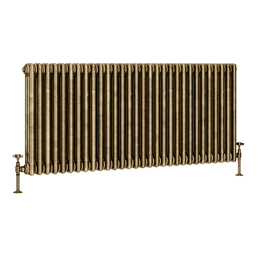 Keswick 600 x 1355mm Cast Iron Style Traditional 3 Column Antique Brass Radiator