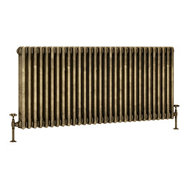 Keswick 600 x 1355mm Cast Iron Style Traditional 3 Column Antique Brass Radiator