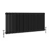 Keswick 600 x 1370mm Cast Iron Style Traditional 2 Column Matt Black Radiator