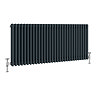 Keswick 600 x 1355mm Cast Iron Style Traditional 3 Column Anthracite Radiator