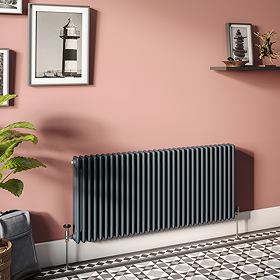 Keswick 600 x 1370mm Cast Iron Style Traditional 3 Column Anthracite Radiator