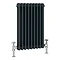Keswick 615 x 425mm Vertical Radiator Anthracite 2 Column (9 Sections)