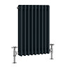 Keswick 600 x 425mm Cast Iron Style Traditional 3 Column Anthracite Radiator