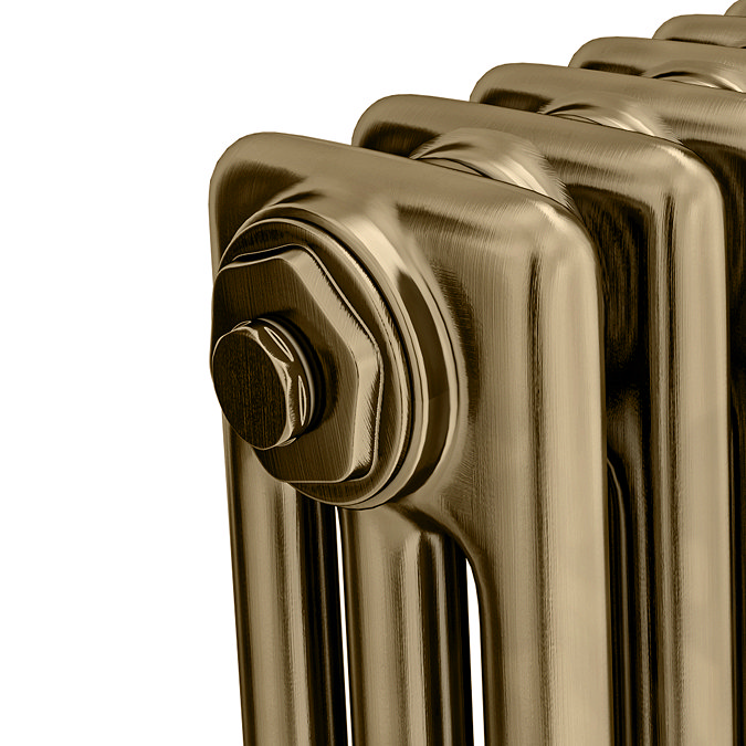 Keswick 600 x 425mm Cast Iron Style Traditional 3 Column Antique Brass Radiator