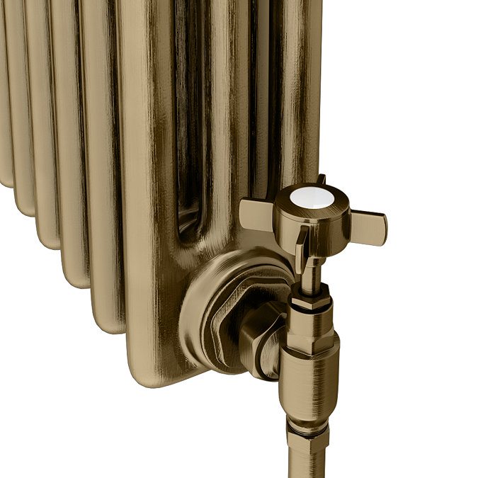 Keswick 600 x 425mm Cast Iron Style Traditional 3 Column Antique Brass Radiator