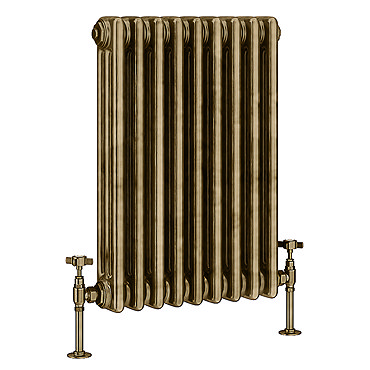 Keswick 600 x 425mm Cast Iron Style Traditional 3 Column Antique Brass Radiator