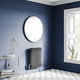 Keswick 600 x 425mm Cast Iron Style Traditional 3 Column Matt Black Radiator