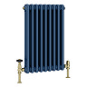 Keswick 600 x 425mm Cast Iron Style Traditional 3 Column Regal Blue Radiator