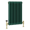 Keswick 600 x 425mm Cast Iron Style Traditional 3 Column Regal Green Radiator