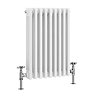 Keswick 600 x 425mm Cast Iron Style Traditional 3 Column White Radiator