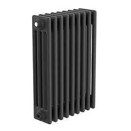 Keswick 600 x 425mm Cast Iron Style Traditional 4 Column Matt Black Radiator