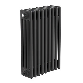 Keswick 600 x 425mm Cast Iron Style Traditional 4 Column Matt Black Radiator
