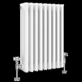 Keswick 600 x 425mm Cast Iron Style Traditional 4 Column White Radiator