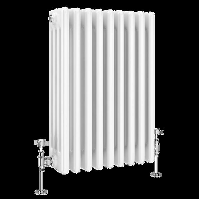 Keswick 600 x 425mm Cast Iron Style Traditional 4 Column White Radiator