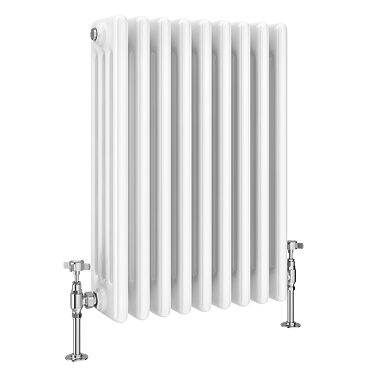 Keswick 600 x 425mm Cast Iron Style Traditional 4 Column White Radiator