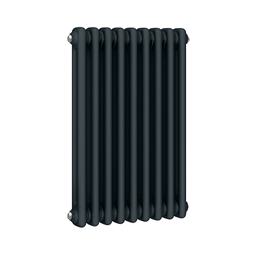 Keswick 600 x 425mm Traditional Anthracite Electric Only 2 Column Radiator with Bluetooth Thermostatic Element