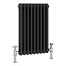 Keswick 600 x 425mm Vertical Radiator Matt Black 2 Column