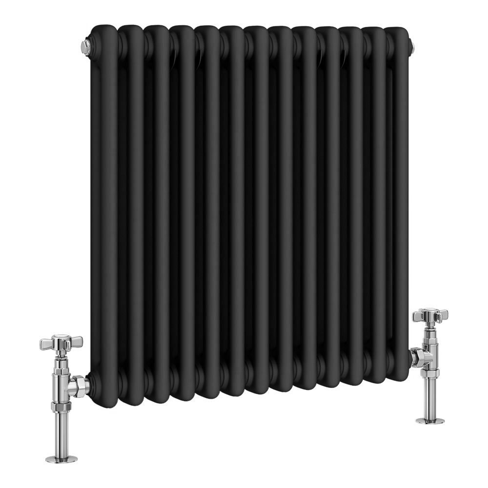 Keswick 600 x 605mm Cast Iron Style Traditional 2 Column Matt Black ...