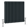 Keswick 600 x 605mm Cast Iron Style Traditional 3 Column Anthracite Radiator