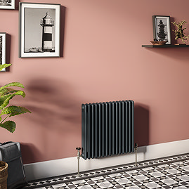 Keswick 600 x 605mm Cast Iron Style Traditional 3 Column Anthracite Radiator