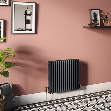 Keswick 600 x 605mm Cast Iron Style Traditional 3 Column Anthracite Radiator