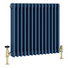 Keswick 600 x 605mm Cast Iron Style Traditional 3 Column Regal Blue Radiator