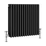 Keswick 600 x 605mm Cast Iron Style Traditional 4 Column Matt Black Radiator