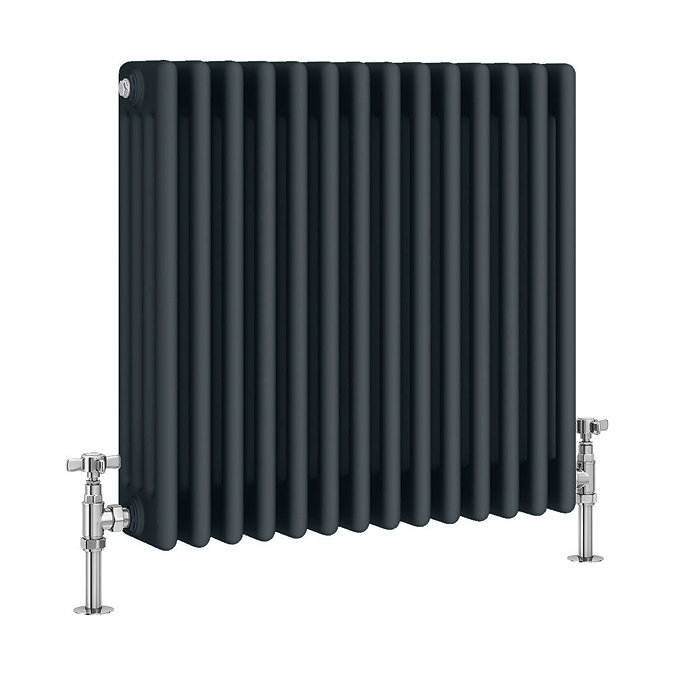 Keswick 600 x 605mm Cast Iron Style Traditional 4 Column Anthracite Radiator