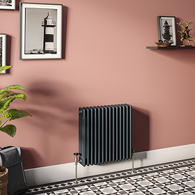 Keswick 600 x 605mm Cast Iron Style Traditional 4 Column Anthracite Radiator