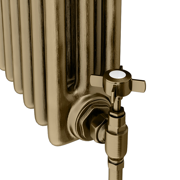 Keswick 600 x 650mm Cast Iron Style Traditional 3 Column Antique Brass Radiator