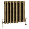Keswick 600 x 650mm Cast Iron Style Traditional 3 Column Antique Brass Radiator