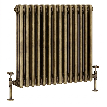 Keswick 600 x 650mm Cast Iron Style Traditional 3 Column Antique Brass Radiator