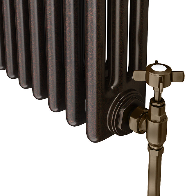 Keswick 600 x 650mm Cast Iron Style Traditional 3 Column Antique Mottled Copper Radiator