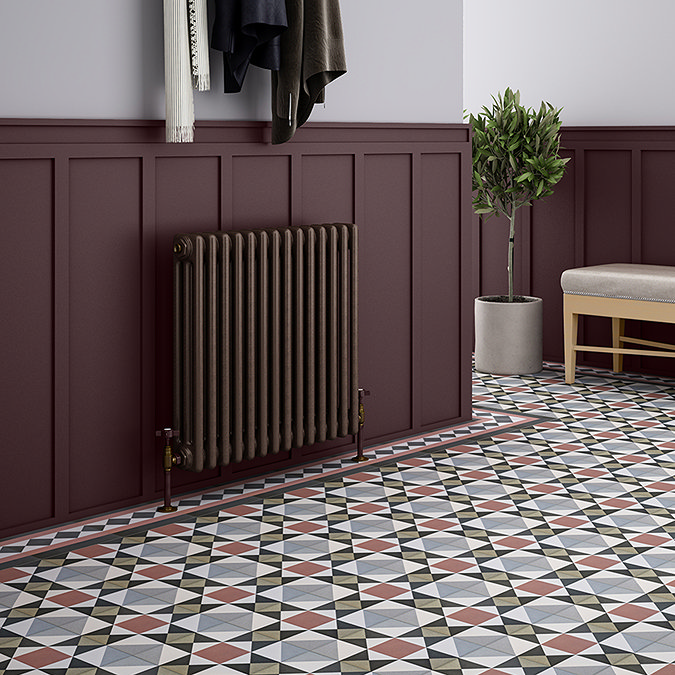 Keswick 600 x 650mm Cast Iron Style Traditional 3 Column Antique Mottled Gold Radiator