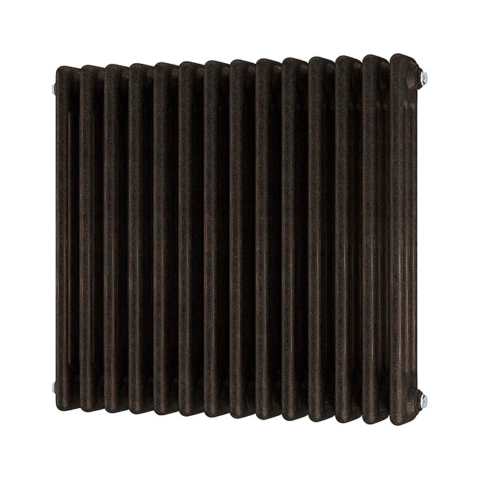 Keswick 600 x 650mm Cast Iron Style Traditional 3 Column Antique Mottled Copper Radiator