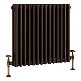 Keswick 600 x 650mm Cast Iron Style Traditional 3 Column Antique Mottled Copper Radiator