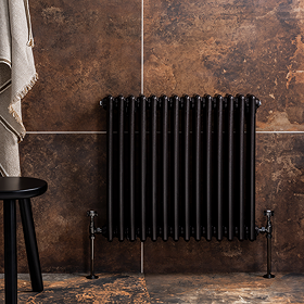 Keswick 600 x 650mm Cast Iron Style Traditional 3 Column Antique Mottled Copper Radiator